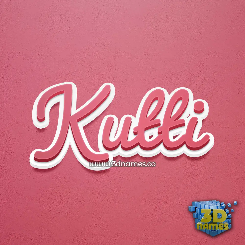 kutti in Red Scribble style - 3D name wallpaper