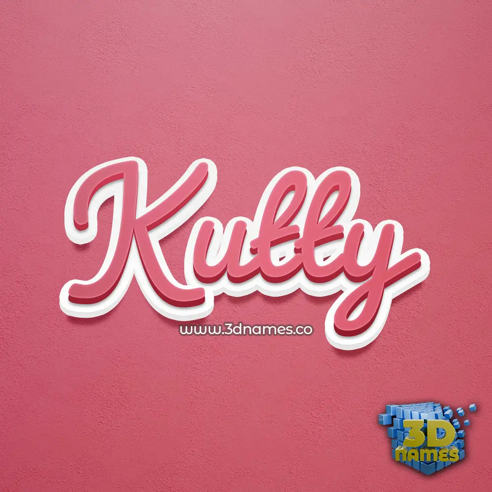 kutty in Red Scribble style - 3D name wallpaper