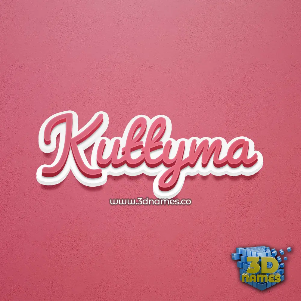 kuttyma in Red Scribble style - 3D name wallpaper