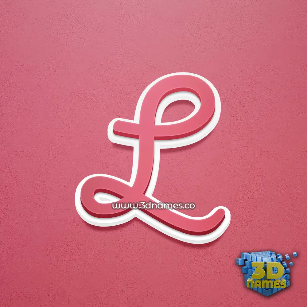 l in Red Scribble style - 3D name wallpaper