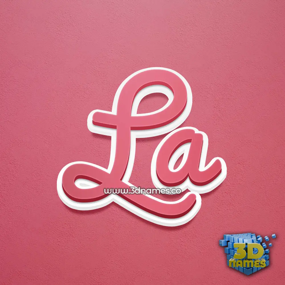 la in Red Scribble style - 3D name wallpaper