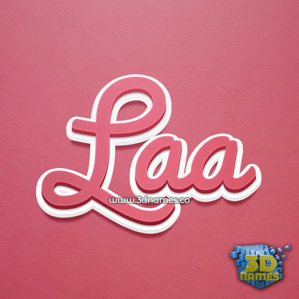 laa in Red Scribble style - 3D name wallpaper