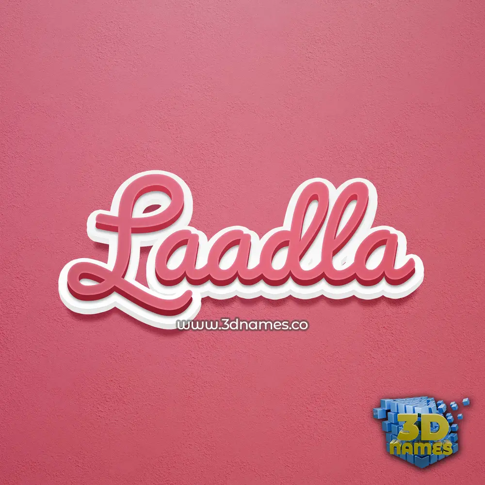 laadla in Red Scribble style - 3D name wallpaper