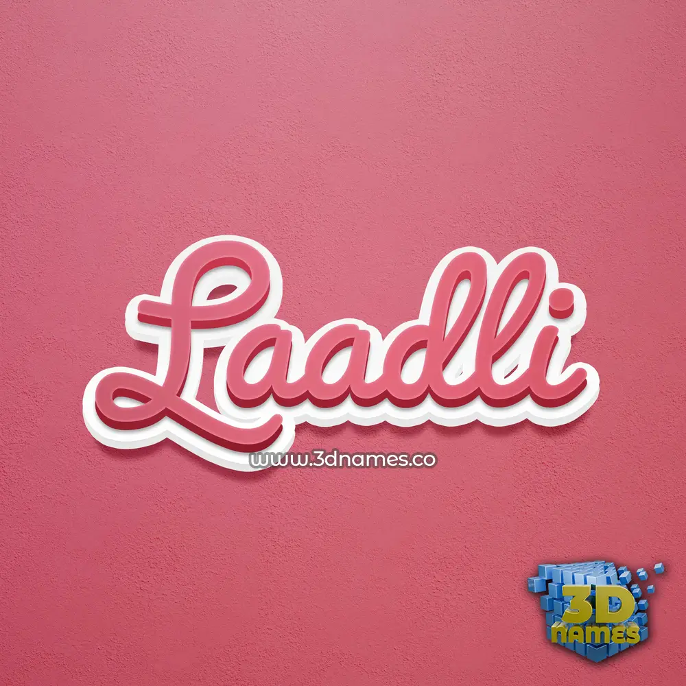 laadli in Red Scribble style - 3D name wallpaper