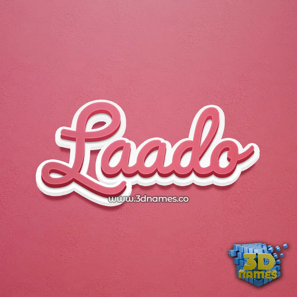 laado in Red Scribble style - 3D name wallpaper