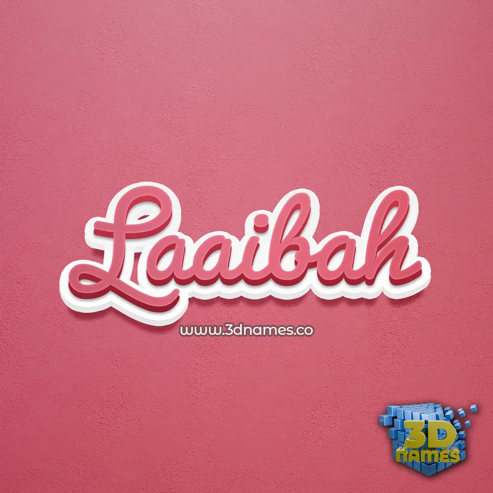 laaibah in Red Scribble style - 3D name wallpaper