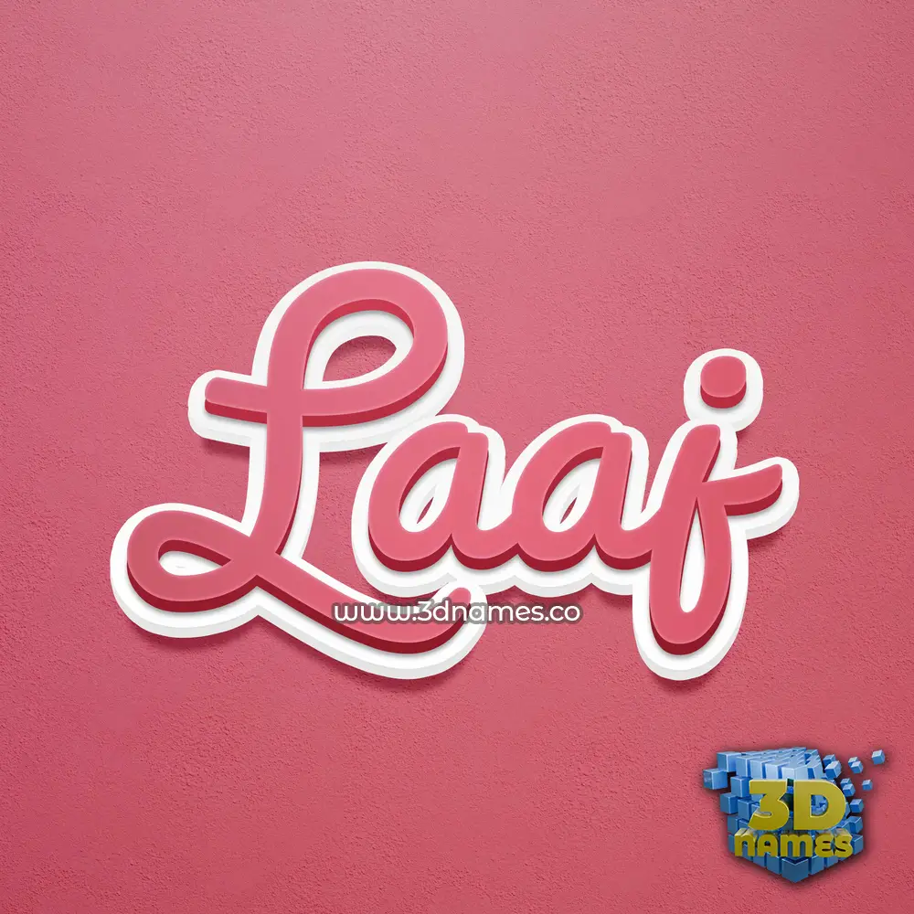 laaj in Red Scribble style - 3D name wallpaper