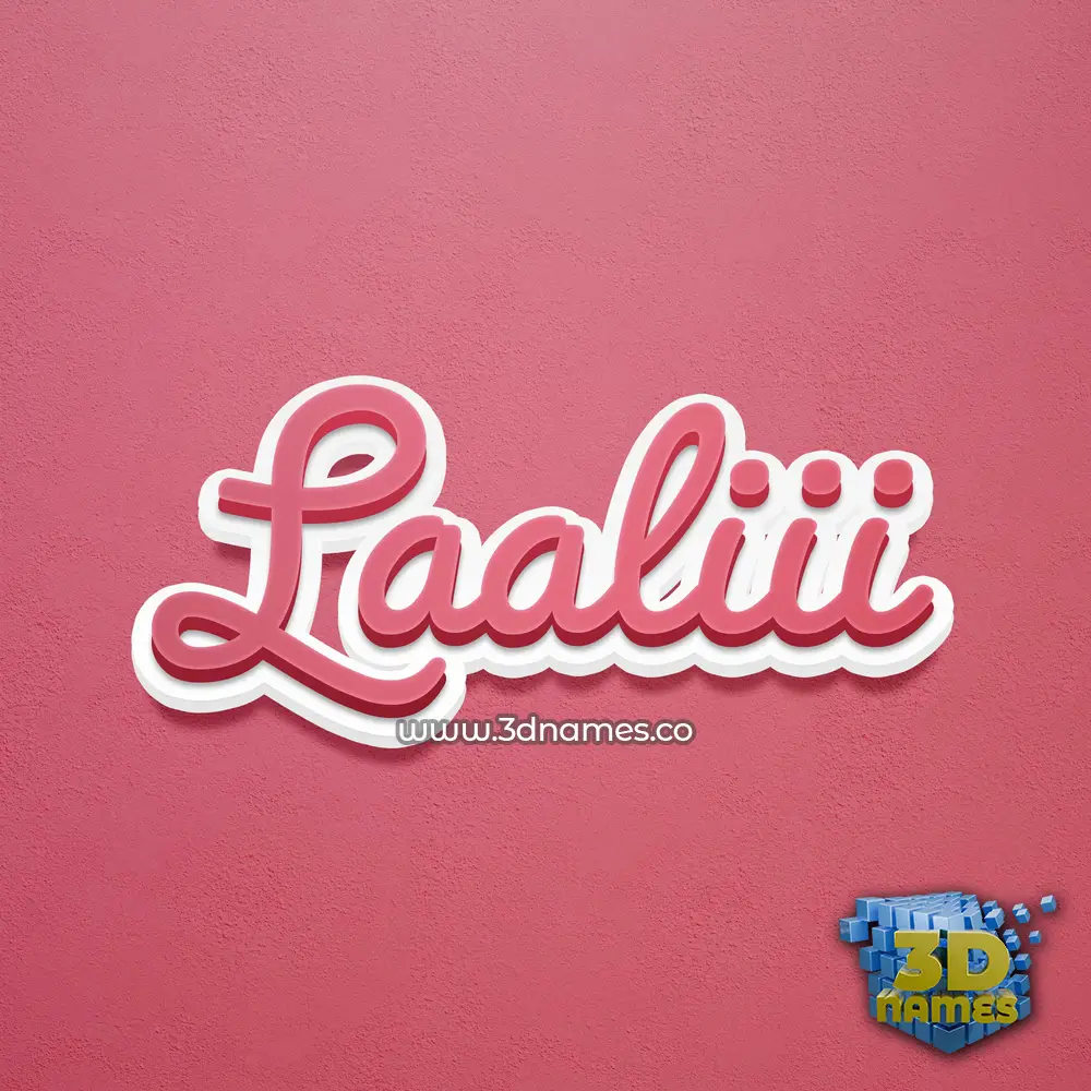 laaliii in Red Scribble style - 3D name wallpaper