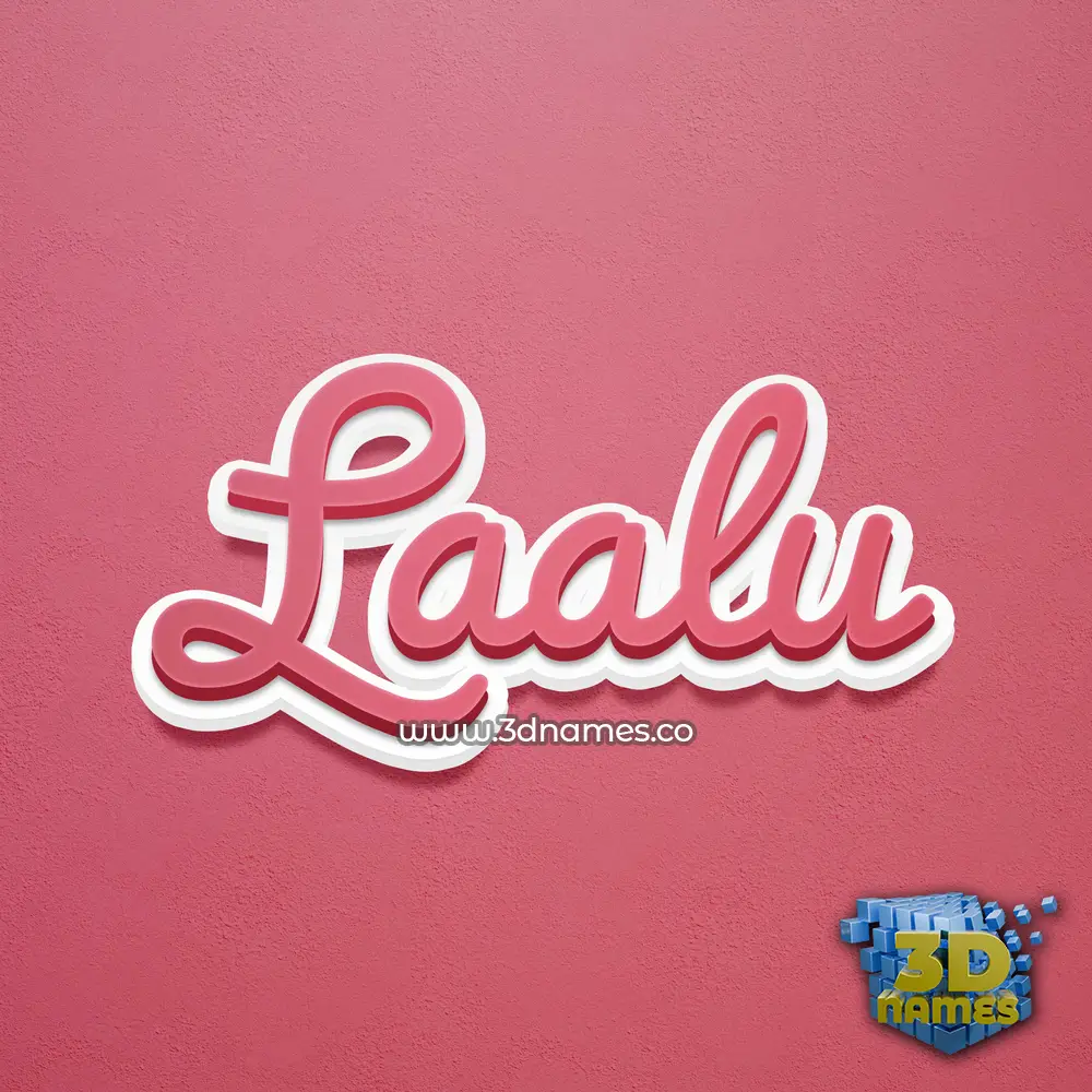 laalu in Red Scribble style - 3D name wallpaper