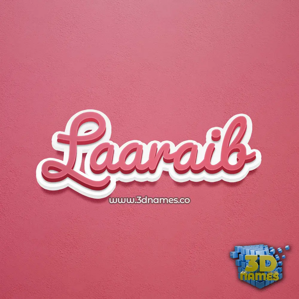 laaraib in Red Scribble style - 3D name wallpaper