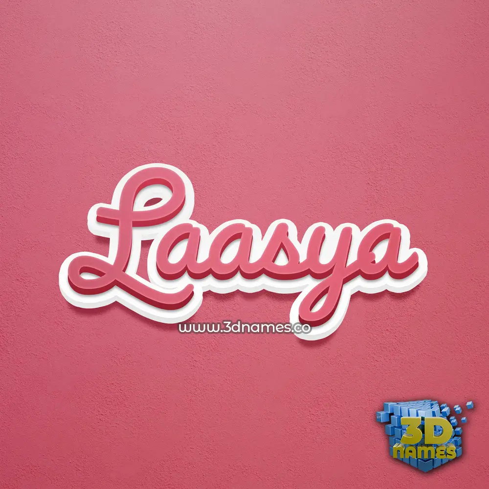 laasya in Red Scribble style - 3D name wallpaper