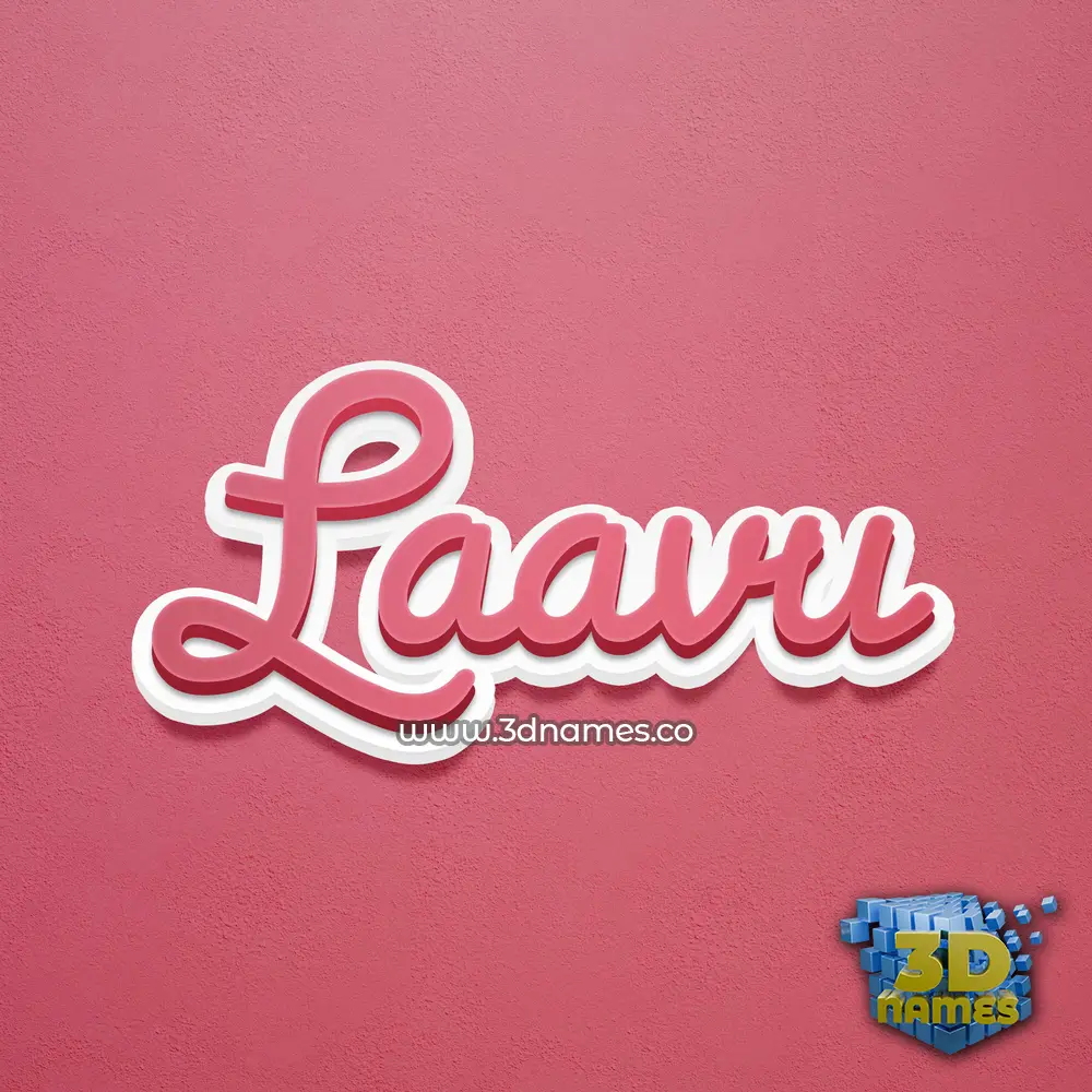 laavu in Red Scribble style - 3D name wallpaper