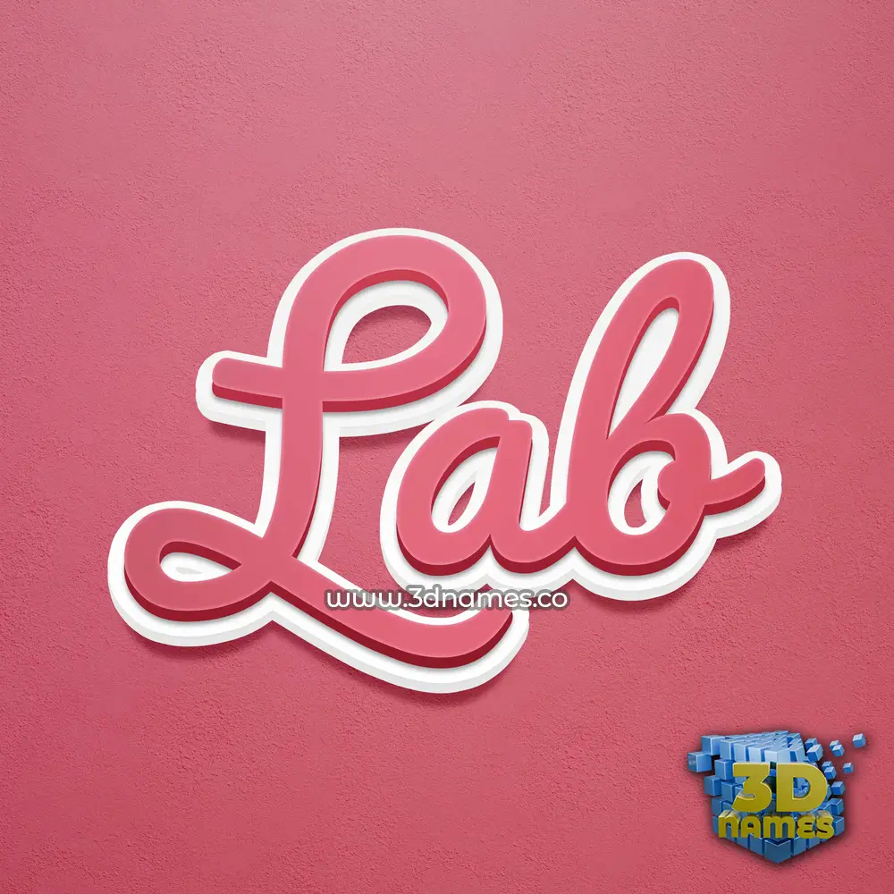 lab in Red Scribble style - 3D name wallpaper