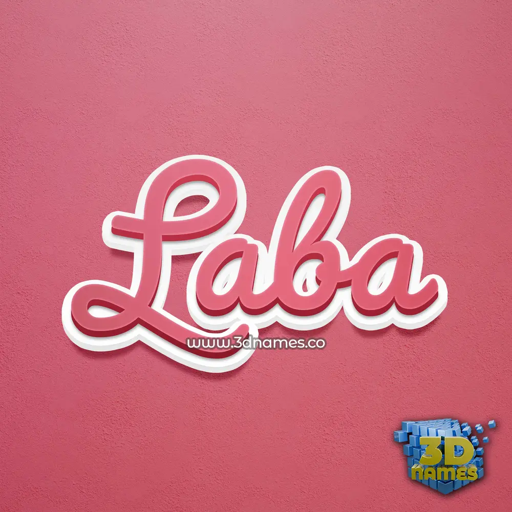 laba in Red Scribble style - 3D name wallpaper