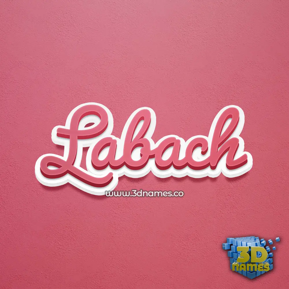 labach in Red Scribble style - 3D name wallpaper