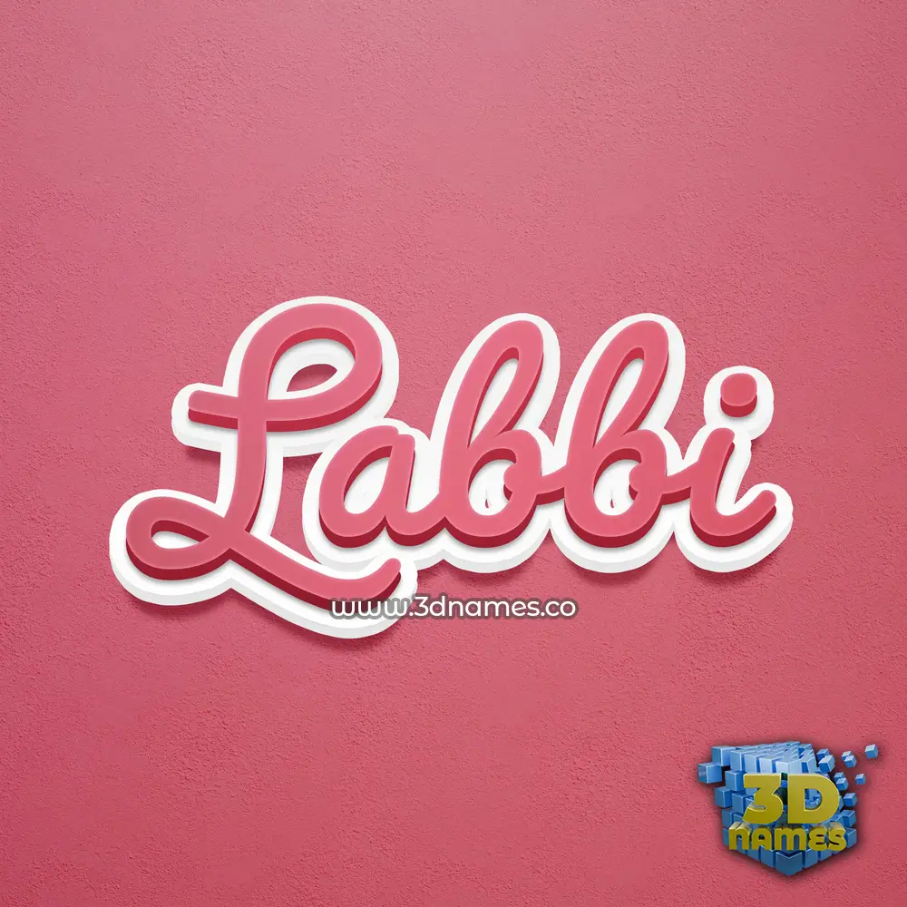 labbi in Red Scribble style - 3D name wallpaper