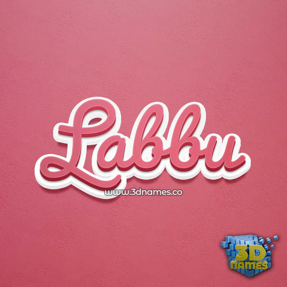 labbu in Red Scribble style - 3D name wallpaper