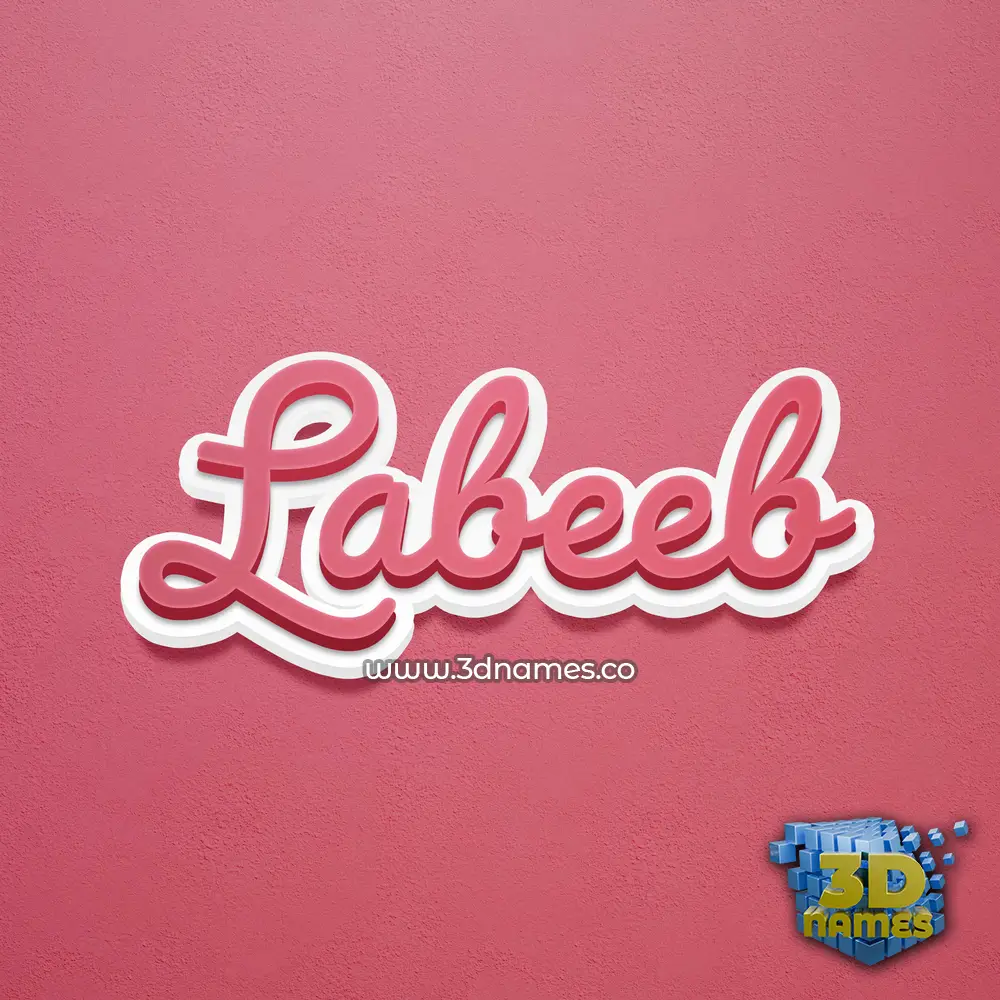 labeeb in Red Scribble style - 3D name wallpaper