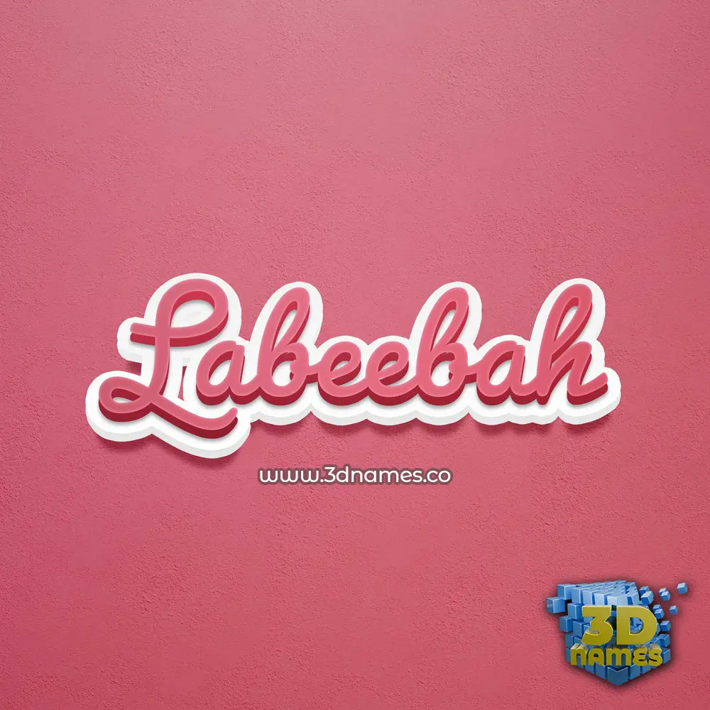 labeebah in Red Scribble style - 3D name wallpaper