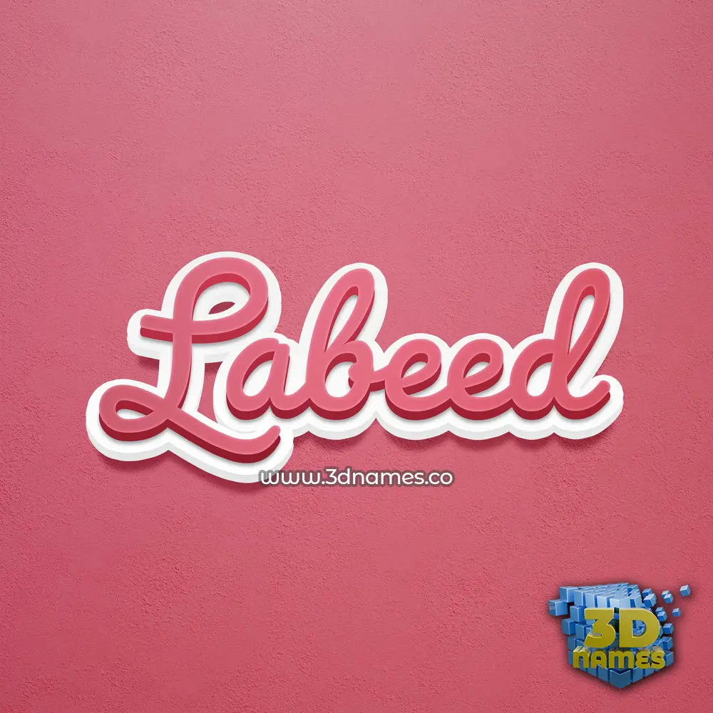 labeed in Red Scribble style - 3D name wallpaper