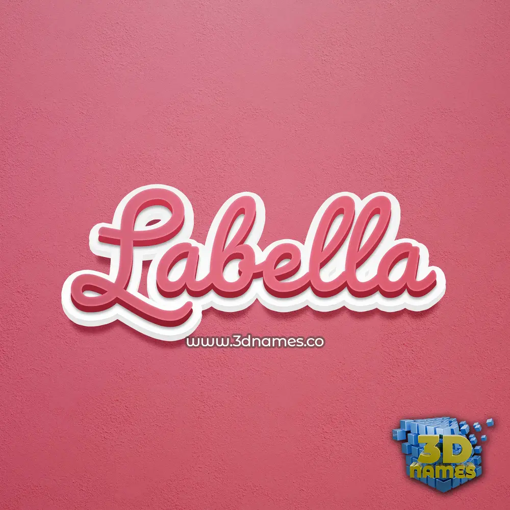 labella in Red Scribble style - 3D name wallpaper