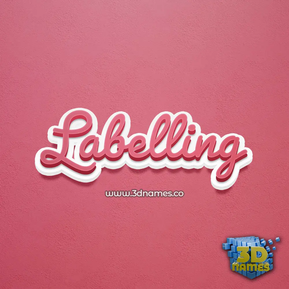 labelling in Red Scribble style - 3D name wallpaper