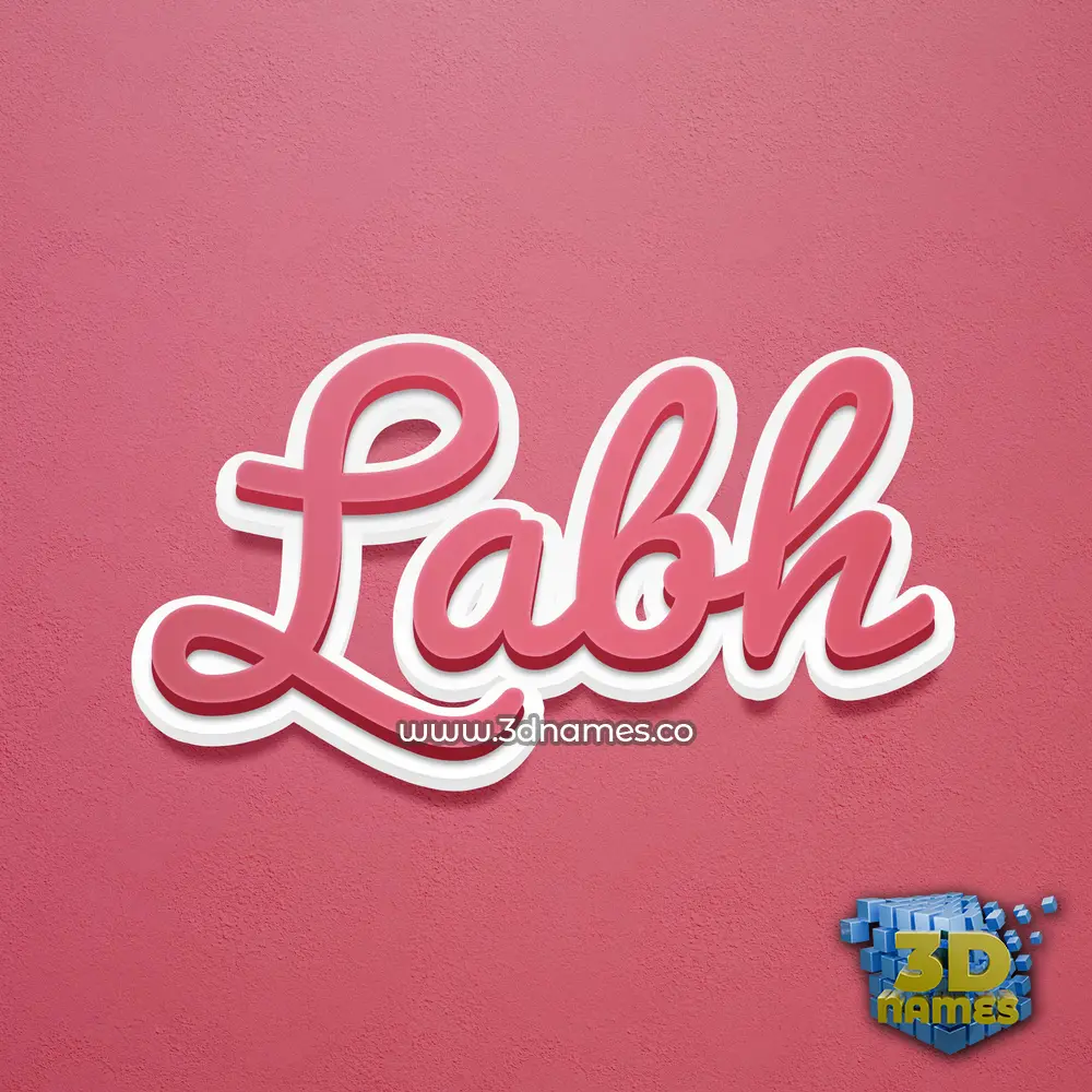 labh in Red Scribble style - 3D name wallpaper