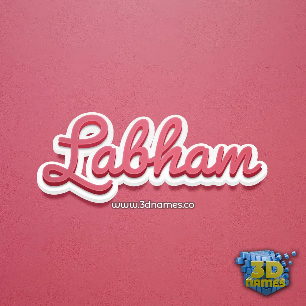 labham in Red Scribble style - 3D name wallpaper