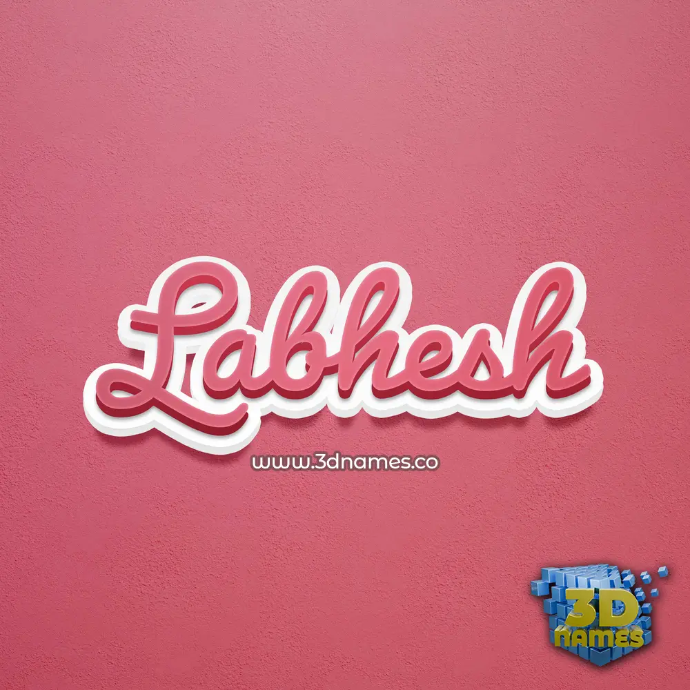 labhesh in Red Scribble style - 3D name wallpaper