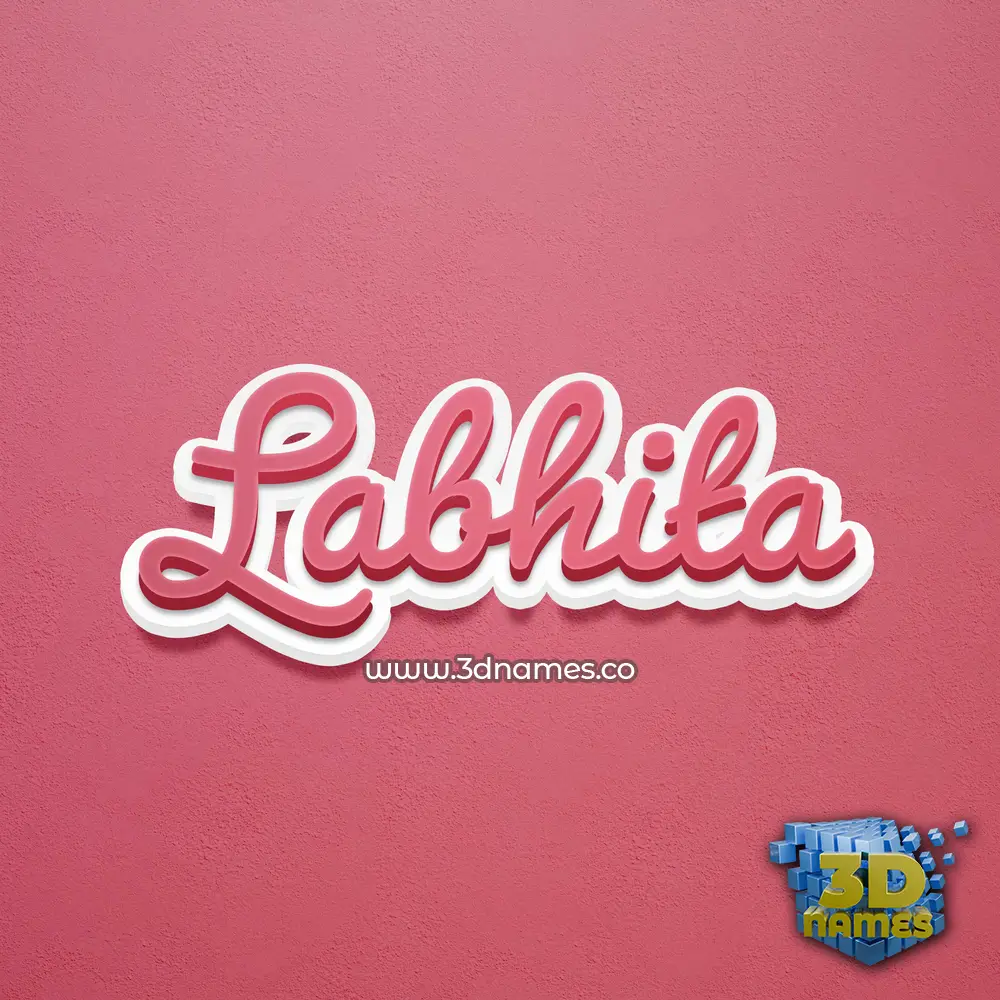 labhita in Red Scribble style - 3D name wallpaper