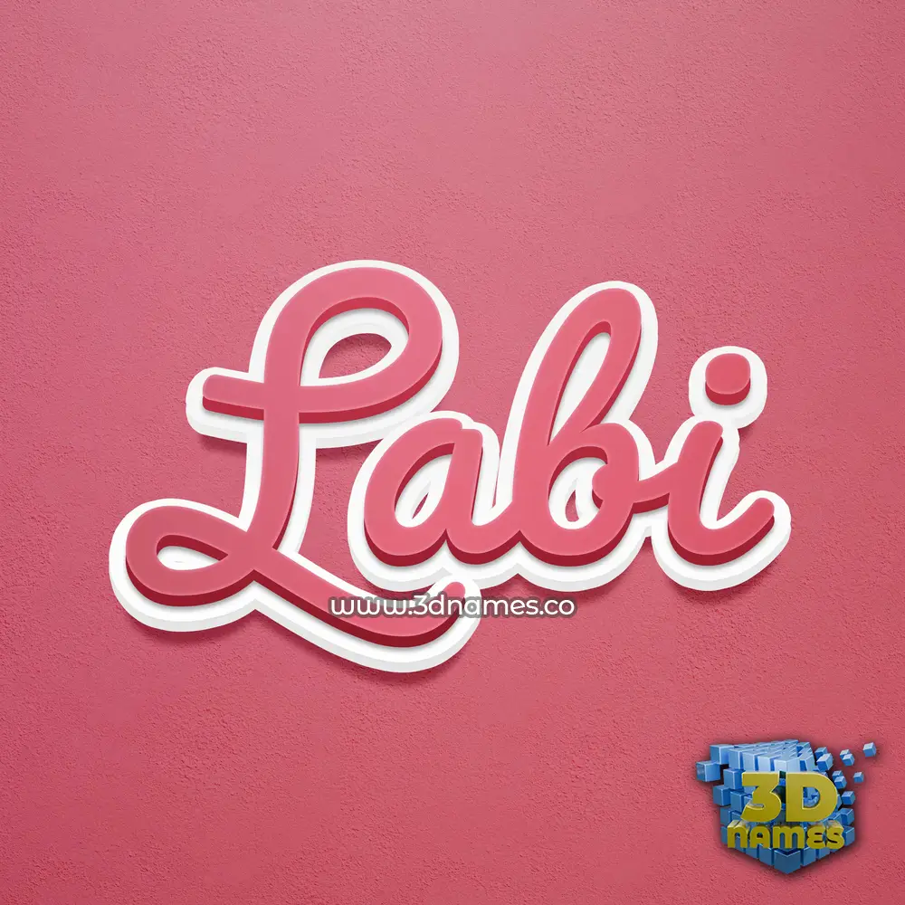 labi in Red Scribble style - 3D name wallpaper