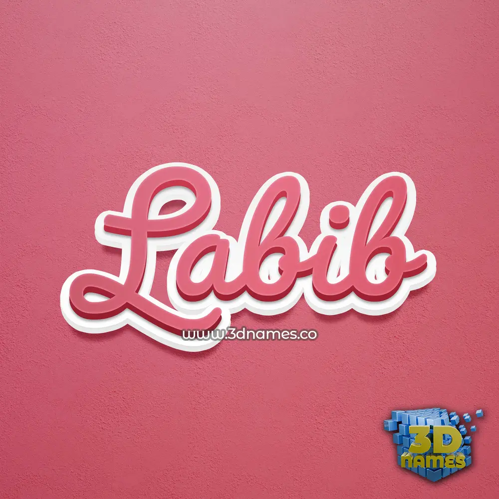 labib in Red Scribble style - 3D name wallpaper