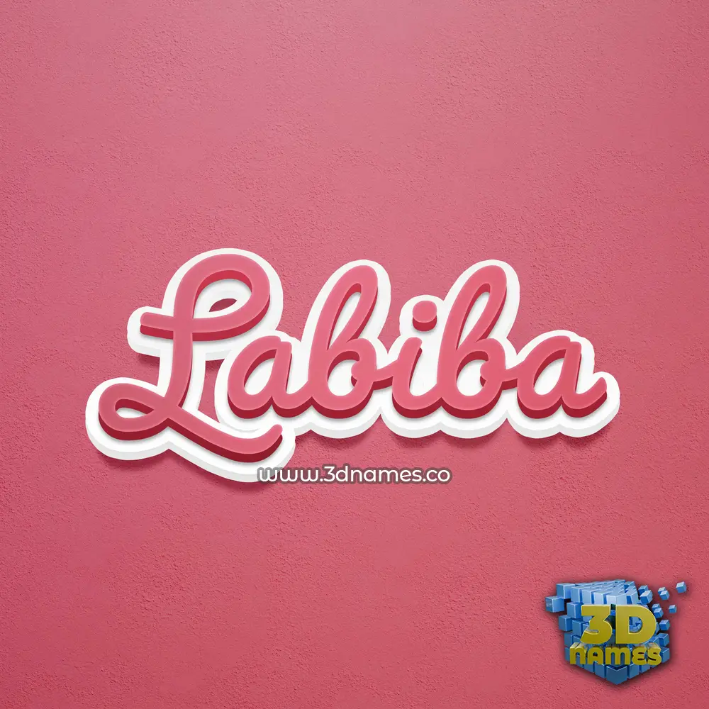 labiba in Red Scribble style - 3D name wallpaper