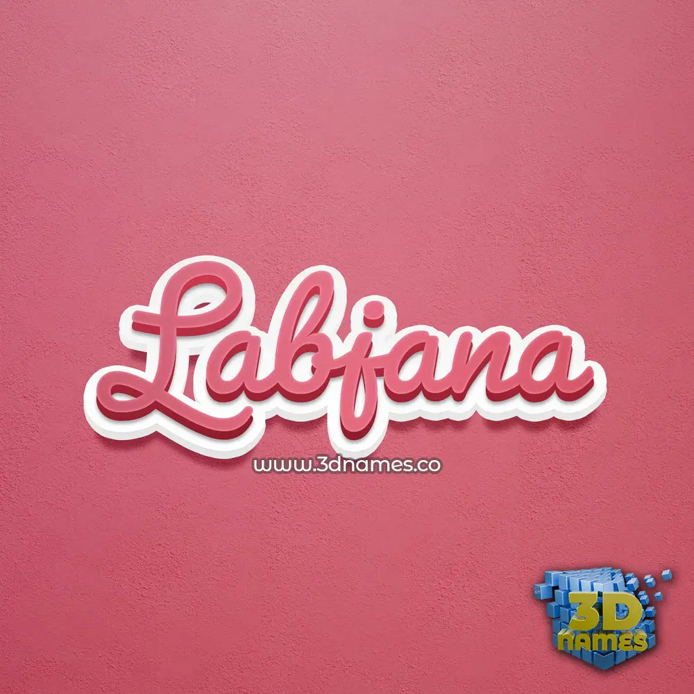 labjana in Red Scribble style - 3D name wallpaper