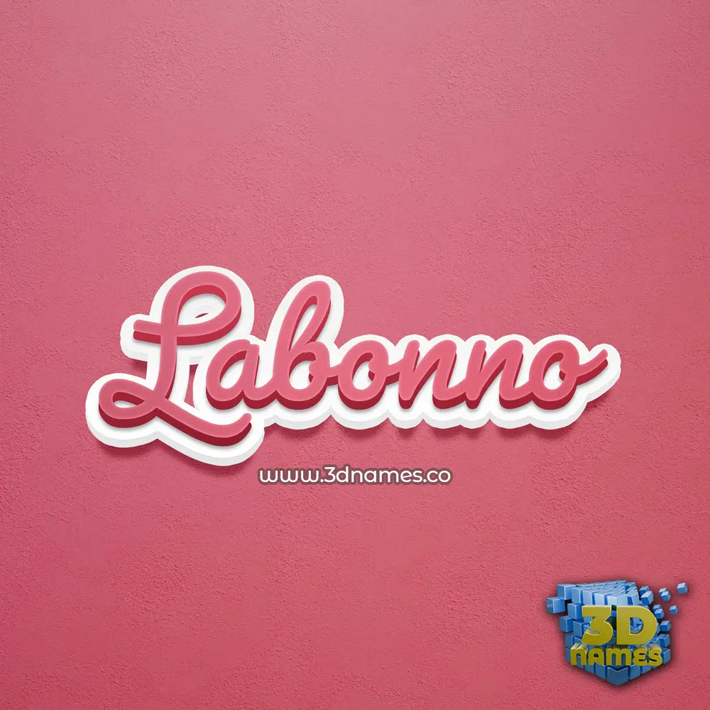 labonno in Red Scribble style - 3D name wallpaper