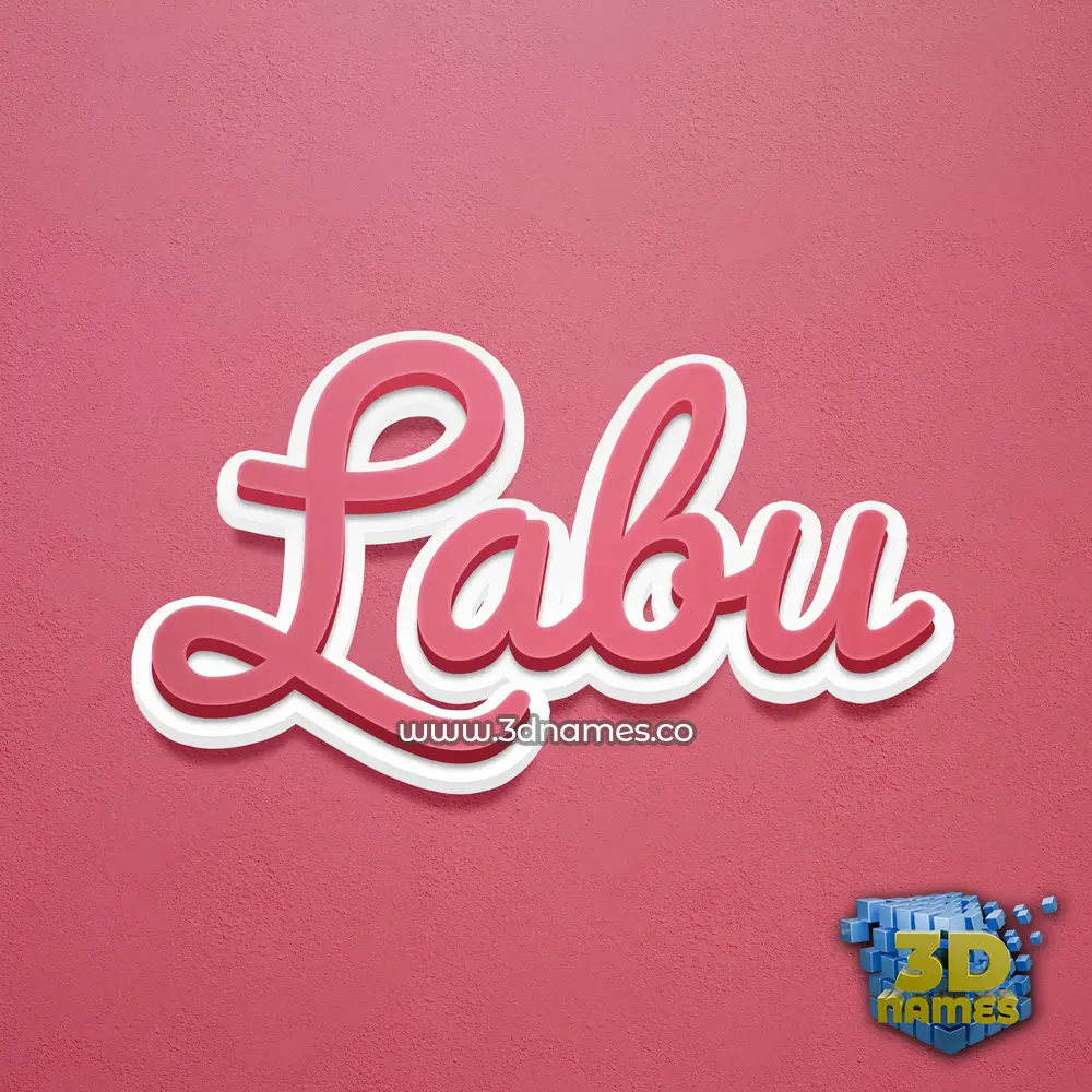 labu in Red Scribble style - 3D name wallpaper