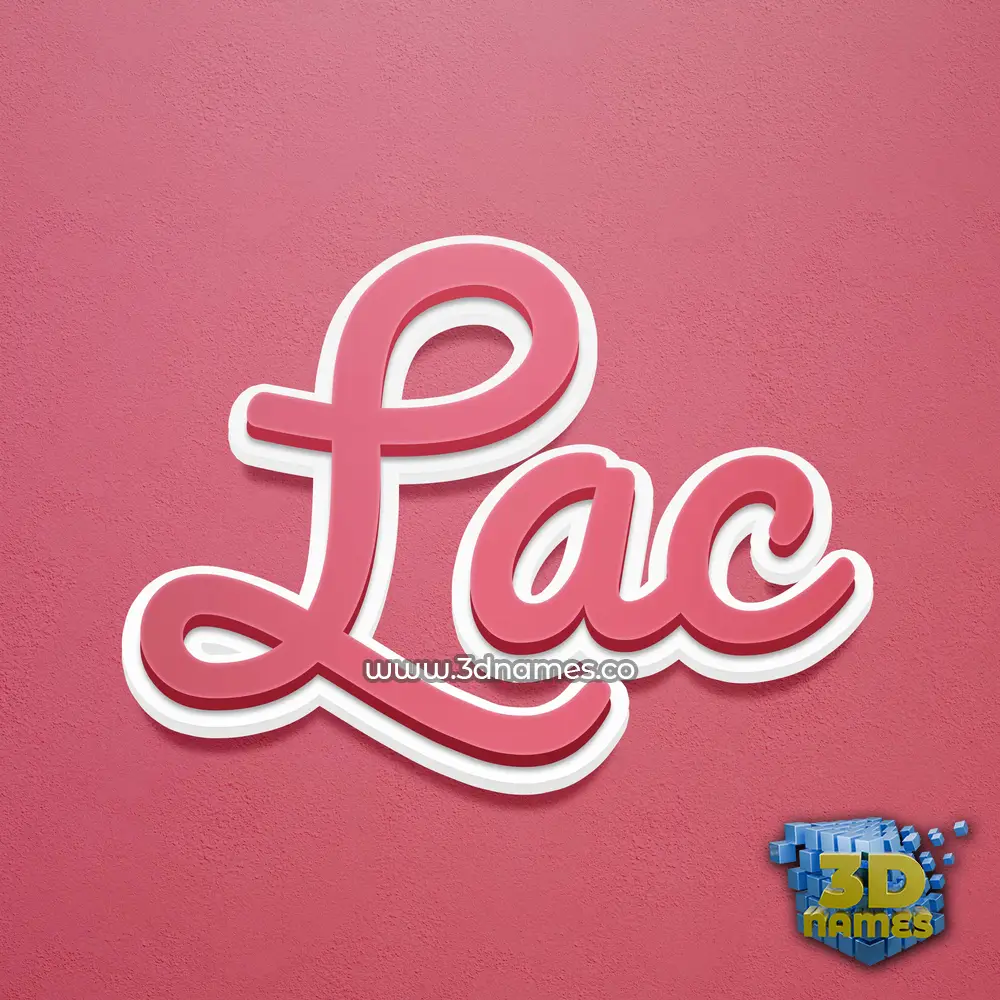 lac in Red Scribble style - 3D name wallpaper