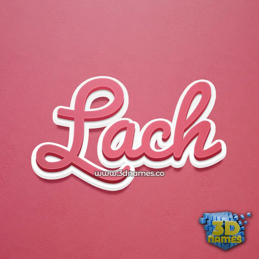 lach in Red Scribble style - 3D name wallpaper