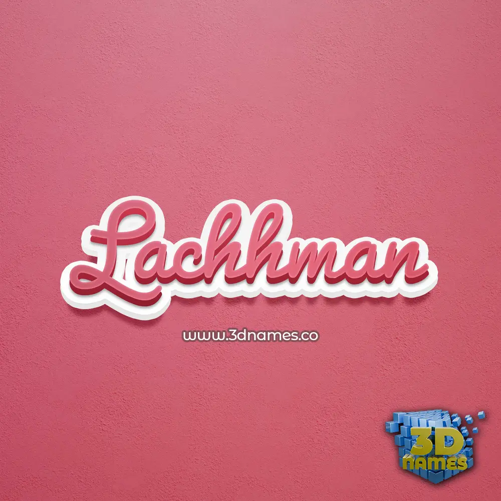 lachhman in Red Scribble style - 3D name wallpaper