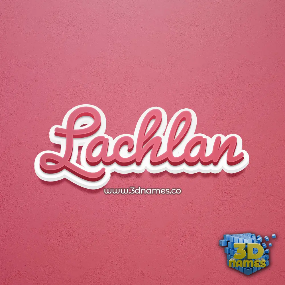lachlan in Red Scribble style - 3D name wallpaper
