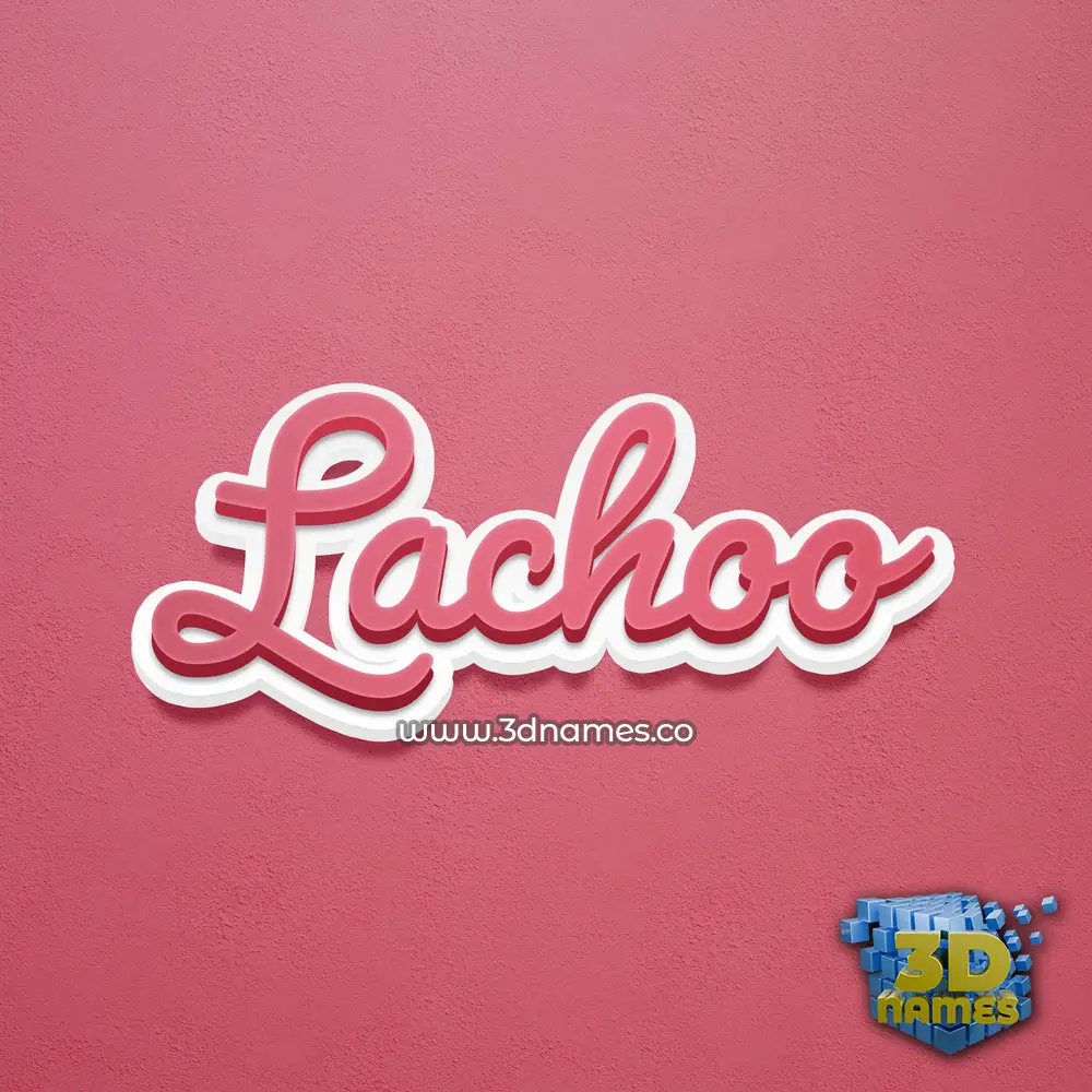 lachoo in Red Scribble style - 3D name wallpaper