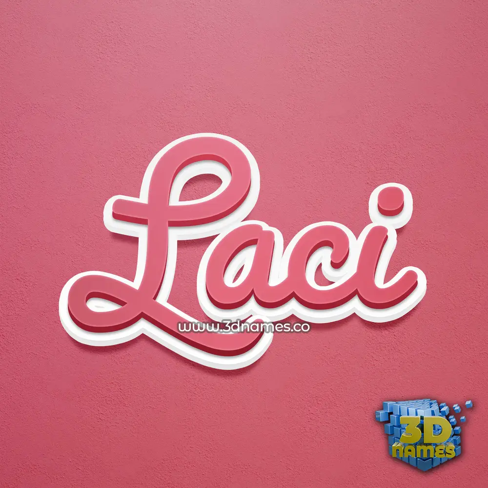 laci in Red Scribble style - 3D name wallpaper