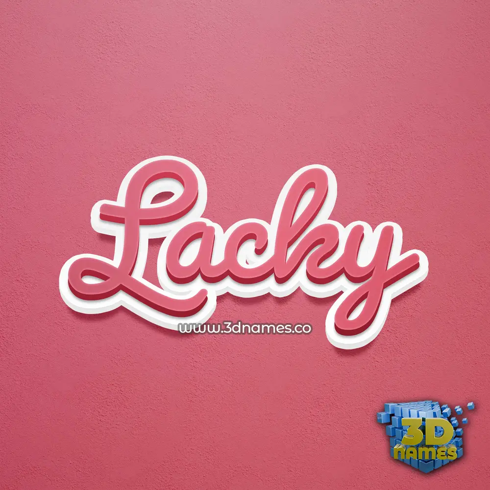 lacky in Red Scribble style - 3D name wallpaper