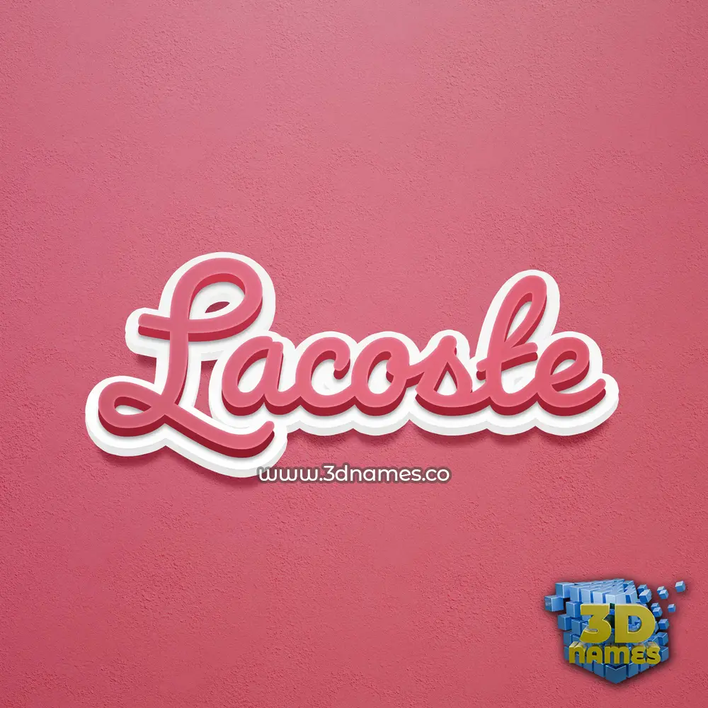 lacoste in Red Scribble style - 3D name wallpaper