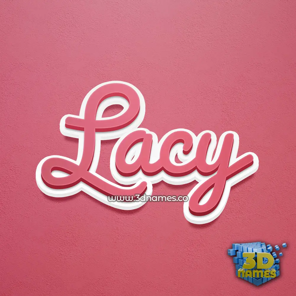 lacy in Red Scribble style - 3D name wallpaper