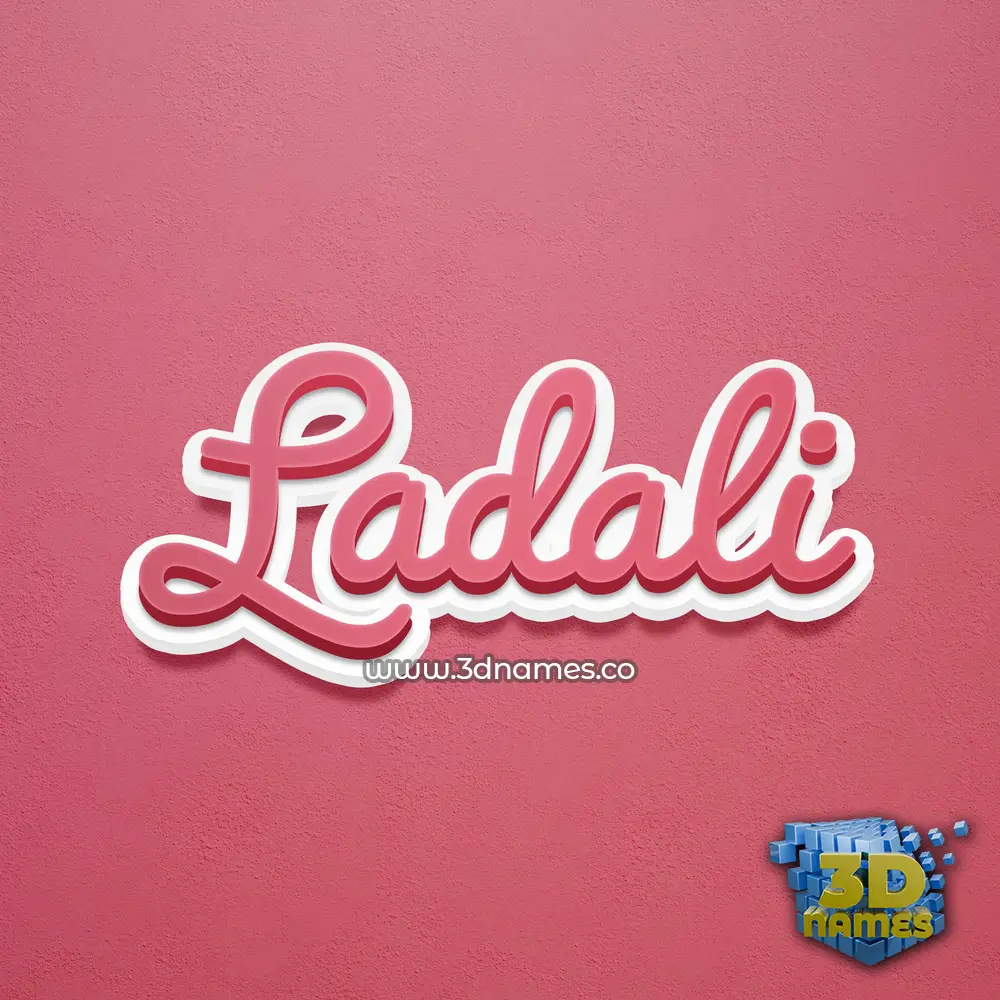 ladali in Red Scribble style - 3D name wallpaper