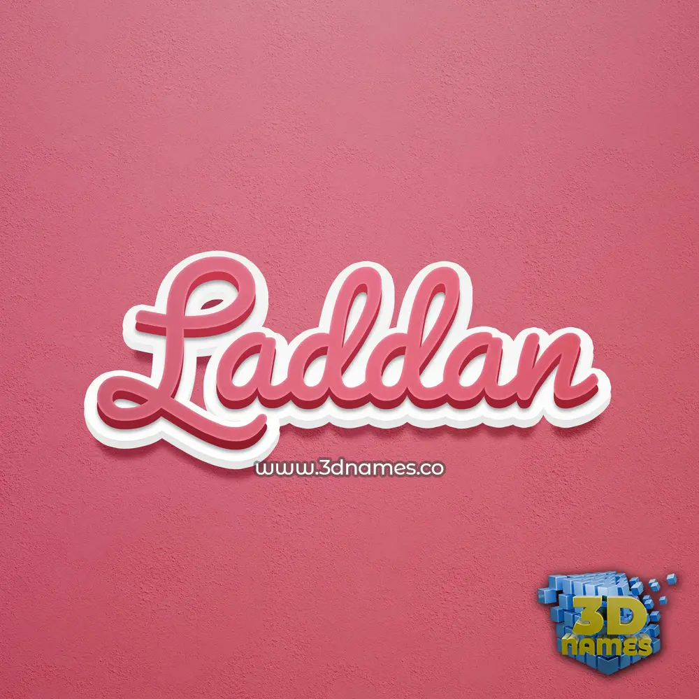 laddan in Red Scribble style - 3D name wallpaper