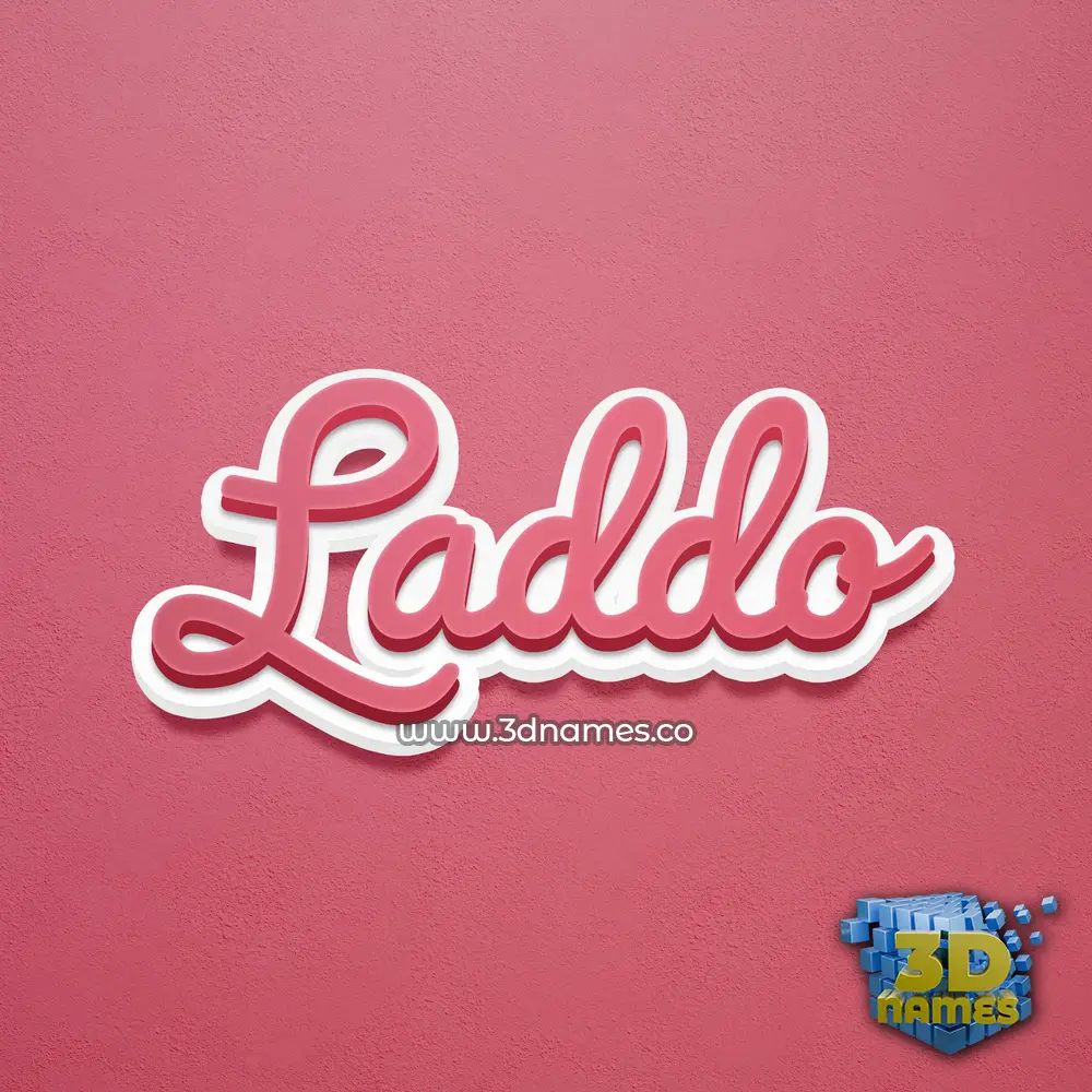 laddo in Red Scribble style - 3D name wallpaper