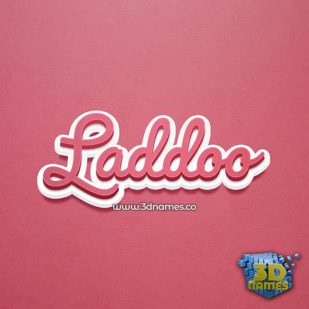 laddoo in Red Scribble style - 3D name wallpaper