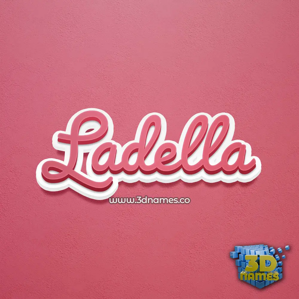 ladella in Red Scribble style - 3D name wallpaper